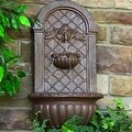 preview thumbnail 16 of 17, Sunnydaze Venetian Outdoor Wall Fountain-Multiple Colors Available Brown